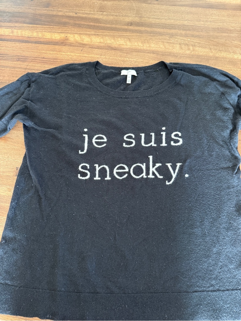 Joie Black Crewneck Sweater with Script Label